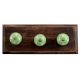Pea Green White Dot Wooden Hooks